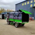Camion de déchets montés sur latéraux à quatre roues électriques