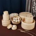 Cestello per cottura a vapore in bambù per Dim Sum e cucina