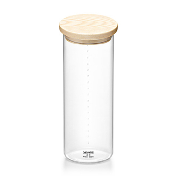 Big Glass Seal Tins/ Canister/Jars/ Cans with Bamboo Lid on Sale with Logo Printed
