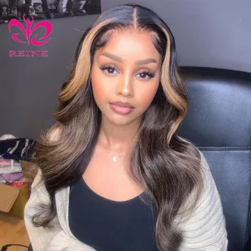 100% Virgin Brazilian Human Hair 4*4 closure  Wig 10A Grade Bone Straight Ombre Piano Color Human Hair Hd Closure Wigs