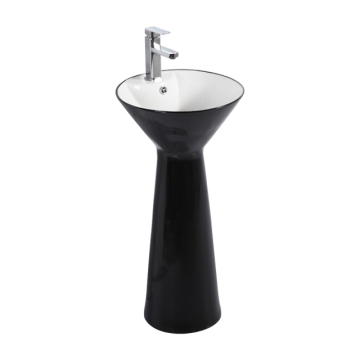 Hotel Basin: One Piece Ceramic Pedestal Bathroom Sink