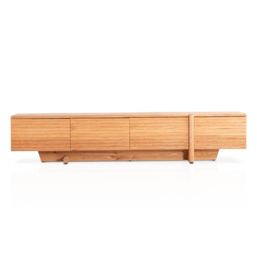 Panel de televisión práctica de madera rústica simplista