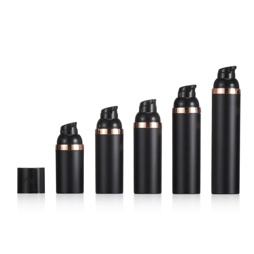 Black PP Airless Bottle Black Skin Care Packaging: Refillable Airless Bottles Factory