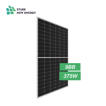 hocheffizientes PV-Solarmodul halb geschnitten 375w