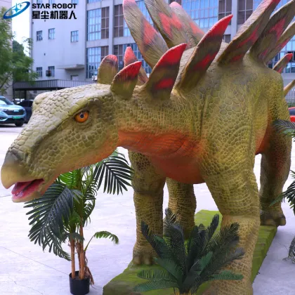 4m Customizable Green Themed Stegosaurus Animatronic Prop