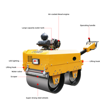 Mesin Roller Jalan Kecil Drum Ganda Getaran Pemadat Roller Jalan Mini 550kg