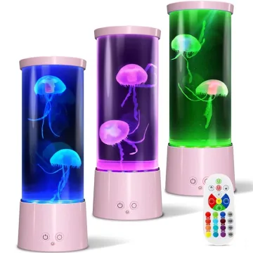 7-Color LED Light Floating Tank, Ocean Sensory Pod with Lava Lamp & Jellyfish Effect for Kids' Room