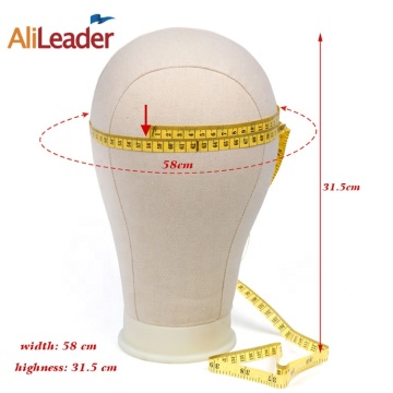 AliLeader Wholesale 21"-25" Wig Stand Canvas Block Head for Wigs Making Tools
