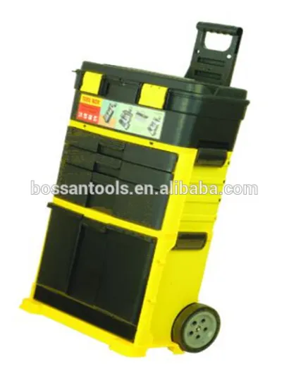 19" removable tray plastic trolley case