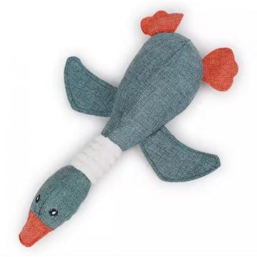 Linen duck plush stuffed pet teething toy