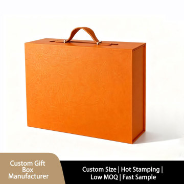 Portable Handle Flip Book Shaped Rigid Gift Box