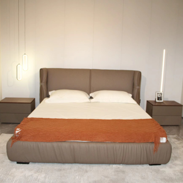 Oil Wax Leather Beds: 1.5X2M & 1.8X2M - Light Luxury Wedding Bed