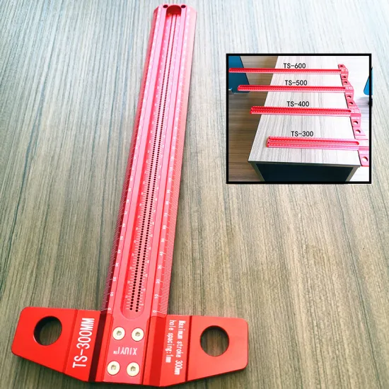 Luxury Aluminum High Precision Line Scribing Woodworking Scribe T-type Ruler Drawing Marking Gauge Crossed Line Measuring Tools