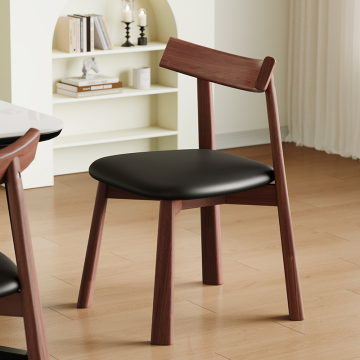 Sedia da pranzo in legno massiccio nordico - sedia da trucco di fascia alta nera per soggiorno