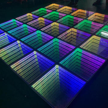 Led Mirror Dance Floor: 3D Magnetic Wedding Theme Park Lighting - 75 Tiles, 20W, 10mm Tempered Glass