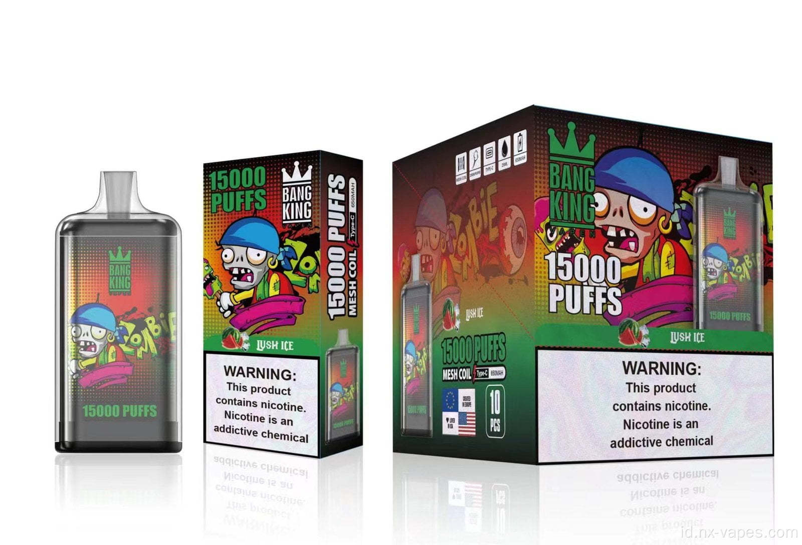 Bang King Crystal 15k Puffs Vapes sekali pakai