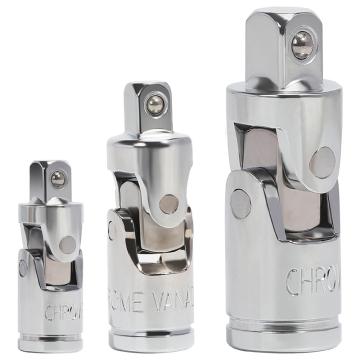 Universal 3-Piece Drive Swivel Socket Adapter Set for Automotive and Machinery