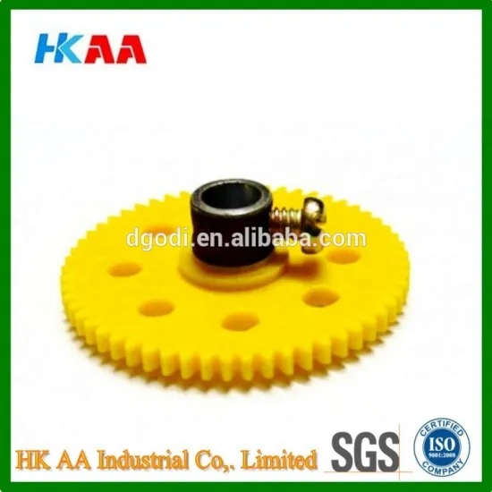 Yellow nylon / ABS plastic high quality big pinion gears with 6mm shaft