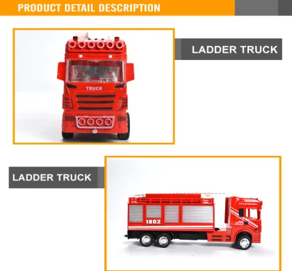 plastic fire fighter toy friction truck toy