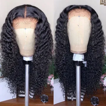 Wholesale price  cuticle aglined 100%  Human Hair water wave  360 Lace Frontal Wig