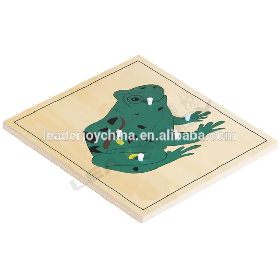 Baby wooden educational toys teaching aid montessori frog puzzle