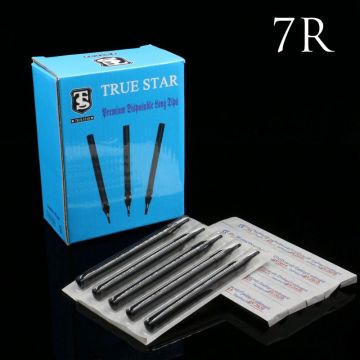 50PCS 7R Tattoo Tips True Star Black Long Disposable Tips 108mm needles tip For Free Shipping