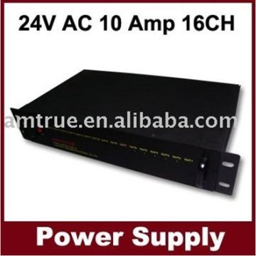 24V DC CCTV Power Distribution Box--- 24V AC10 Amp 16 channel CCTV 1U Rack Mount Power Supply