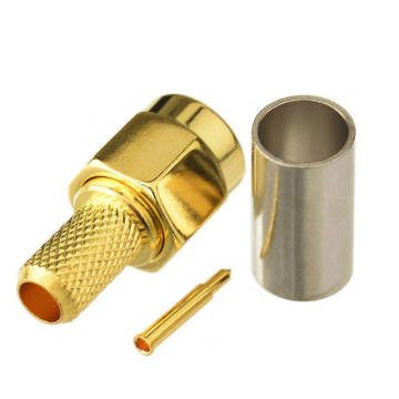 Brass SMA Male Crimp Connector For RG58