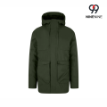 Parka exterior com capuz impermeável de comprimento médio