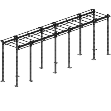 Triple Cell Cross Fit Rigs with Monkey Bars: Multi-Function Fitness Strength Equipment