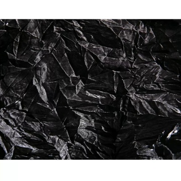 Issey Miyake Pressed Pleat Designer Fabric - Black and Silver Skirt Material