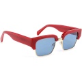 Belieye Trendy Browline Square Acetate Frame Sunglasses