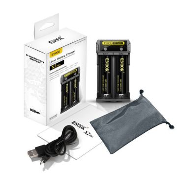 Enook Wejście DC5.0V DWA SZYBKA Szybka ładowarka 18650/21700