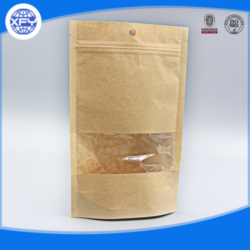 Resealable Brown Paper Food Bags With Window
