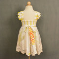 Girls orange floral boutique lace fancy flower dress