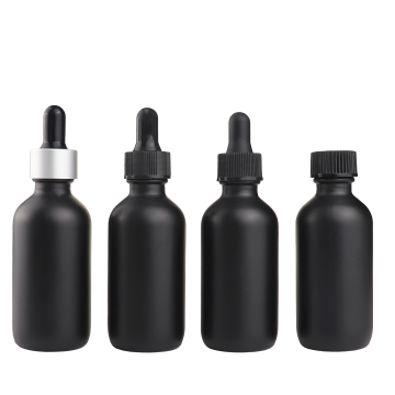 2oz mot Matte qora shisha idishni doimiy shisha tomchisi