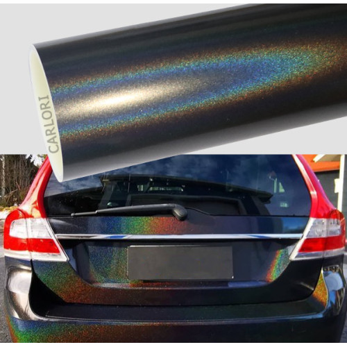 Gloss arco-íris laser cinza carro envoltório vinil