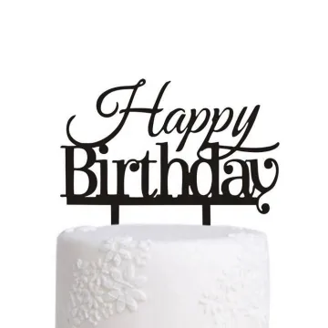 White/Black/Gold/Silver Acrylic Birthday Cake Topper Decorations