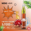Оптовая yuoto mini bar 1200puffs одноразовая вейп -ручка