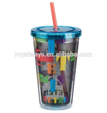 insulated double wall straw cup / travel cup
