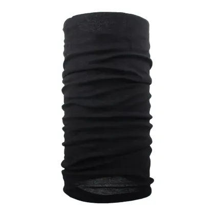 Black Solid Color Polyester Microfiber Buff Scarf