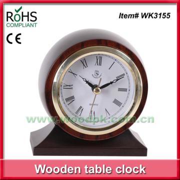 Home made decoration item quartz clock timber small table clock