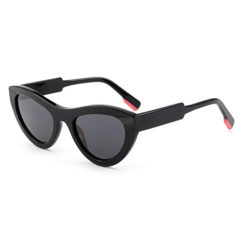 Retro Full Solid Acetate Cat Eye Sunglasses