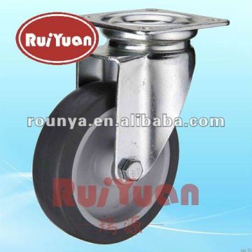 2.5"-5"H Plate Style PU Caster Wheel For Deep Fryers 200lbs Capacity