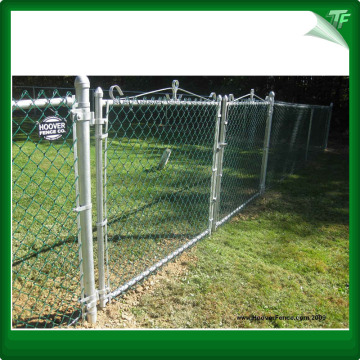 Green angle post chain link fence