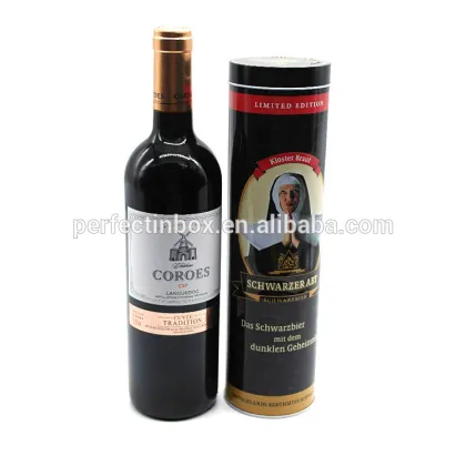 metal gift tin bottle packaging box, tin wine tin box