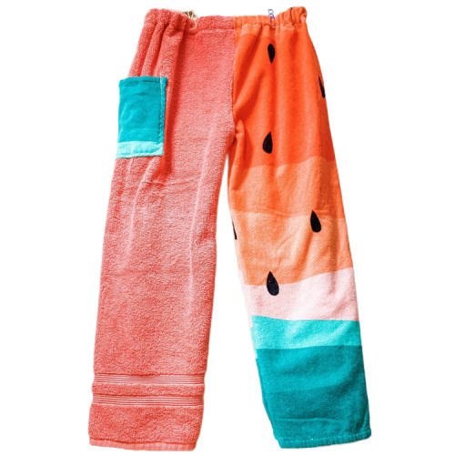 custom printed beah towel pants for adults