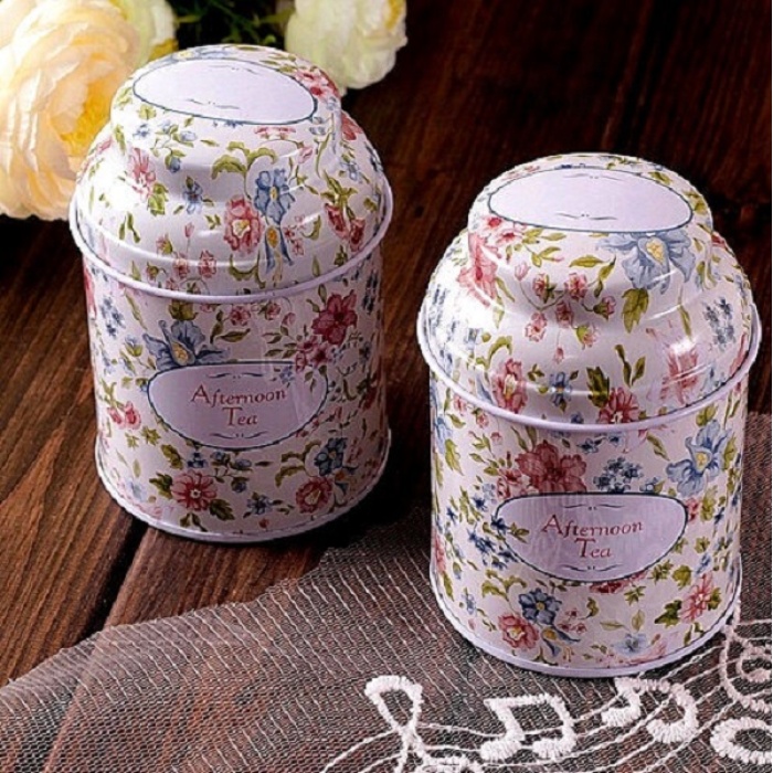 DADI Pretty Round Tea Tin Box Metal Packaging