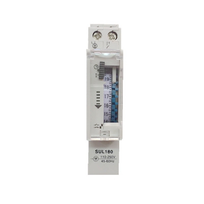 DIN Rail SUL180a Time Switch Mechanical Timer Switch 24 Hours Programmable Timer 16A Time Switch