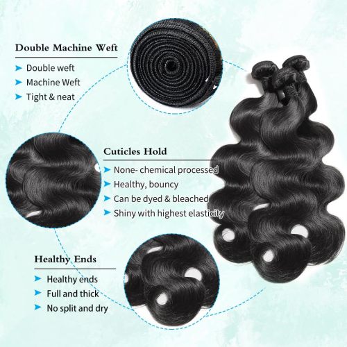 100% Brazilian Virgin Body Wave Human Hair Bundles